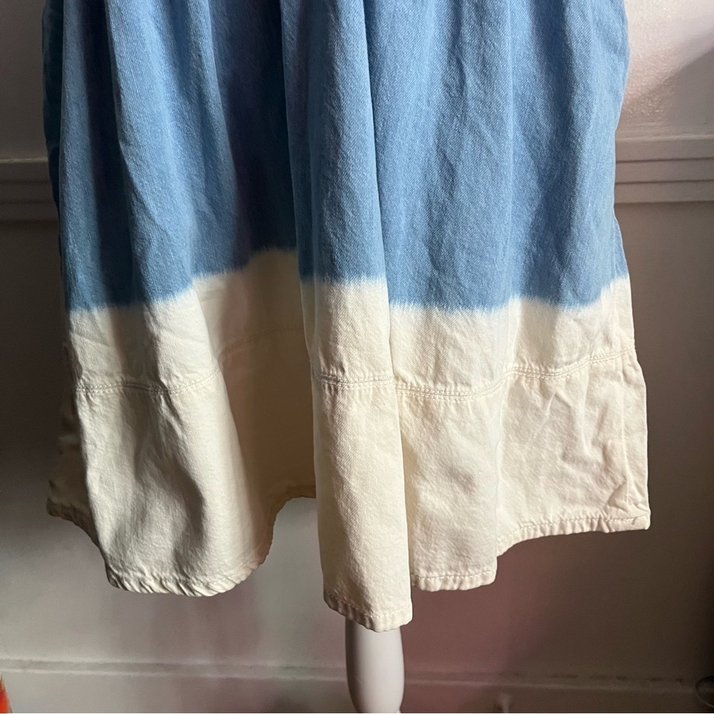 Kate Spade • Blue Cream Dip Dye Denim Dress - Picture 11 of 12